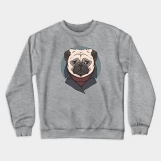 Stoic Pug Illustration Crewneck Sweatshirt